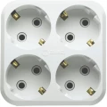 Изображение товара Разветвитель четверник Makel NEW 4 гнезда без заземления белый