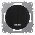 Изображение товара Выключатель двухклавишный OneKeyElectro СП Florence 10А с подсветкой, IP20, цвет - черный