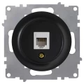 Изображение товара Розетка компьютерная OneKeyElectro Florence 1-местная скрытой установки RJ45 кат.5E, механизм, цвет - черный