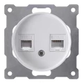 Изображение товара Розетка компьютерная OneKeyElectro Florence 2-местная скрытой установки RJ45 кат.5E, механизм, цвет - белый