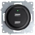 Изображение товара Розетка OneKeyElectro Florence USB 2-местная скрытая 16А IP20 черная