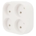 Изображение товара Разветвитель четверник Rexant 4 гнезда 6-10А без заземления, форма - квадрат, цвет - белый