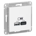 Изображение товара Розетка Systeme Electric AtlasDesign USB A+C белая