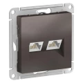 Изображение товара Розетка компьютерная Systeme Electric AtlasDesign 2-местная RJ45 кат.5E, механизм, цвет - мокко