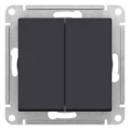 Изображение товара Переключатель двухклавишный Systeme Electric AtlasDesign 10АХ карбон