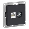 Изображение товара Розетка комбинированная Systeme Electric AtlasDesign 2-местная карбон RJ45 TV