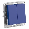 Изображение товара Переключатель двухклавишный AtlasDesign 6/2 10AX аквамарин Systeme Electric