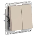 Изображение товара Выключатель двухклавишный Systeme Electric AtlasDesign 10AX, цвет песочный
