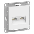 Изображение товара Розетка компьютерная Systeme Electric AtlasDesign 2-местная RJ45+RJ45 кат.5E, механизм, цвет - лотос