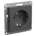 Изображение товара Розетка Systeme Electric AtlasDesign 16А с заземлением и шторками, цвет базальт