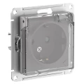 Изображение товара Розетка Systeme Electric AtlasDesign Aqua 16А с заземлением, шторками и прозрачной крышкой, IP44, механизм, цвет - алюминий