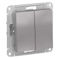 Изображение товара Выключатель двухклавишный Systeme Electric AtlasDesign Aqua IP44 алюминий