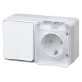 Изображение товара Блок комбинированный Systeme Electric AtlasDesign Profi54 IP54 белый 16А + выключатель 1-клавишный 