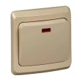 Изображение товара Выключатель одноклавишный Systeme Electric СП Этюд 10А с подсветкой, IP20, цвет - кремовый