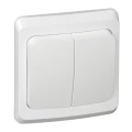 Изображение товара Выключатель двухклавишный Systeme Electric СП Этюд с подсветкой IP20 белый