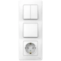 Изображение товара Блок комбинированный Systeme Electric Blanca розетка 16А + выключатели 1-2 клавиши белый