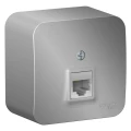 Изображение товара Розетка компьютерная открытая системы Electric Blanca RJ45 кат 5E алюминий