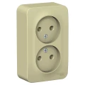 Изображение товара Розетка Systeme Electric Blanca 2-местная для открытой установки 16А, IP20 250В без заземления без шторок с изолированной пластиной, цвет - бежевый