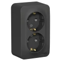 Изображение товара Розетка Systeme Electric Blanca 2-местная 16А IP20 для открытой установки антрацит