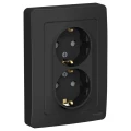 Изображение товара Розетка Systeme Electric 2-местная антрацит для скрытой установки 16А