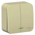Изображение товара Выключатель двухклавишный Systeme Electric ОП Blanca с подсветкой