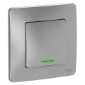 Изображение товара Выключатель одноклавишный Systeme Electric СП Blanca 10А 250В с подсветкой IP20 Алюминий