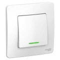 Изображение товара Переключатель одноклавишный Systeme Electric Blanca 10А проходной скрытой установки, IP20 схема 6 250В с подсветкой, цвет - белый