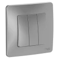 Изображение товара Выключатель трехклавишный Systeme Electric СП Blanca 10А 250В, IP20, схема 1+1+1, цвет - алюминий