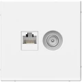 Изображение товара Розетка комбинированная Systeme Electric ArtGallery 2-местная белая с RJ45 и TV