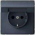 Изображение товара Розетка Systeme Electric ArtGallery 16А с заземлением, шторками и крышкой, IP20, механизм, цвет - грифель