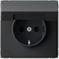 Изображение товара Розетка Systeme Electric ArtGallery 16А с заземлением, шторками и крышкой, карбон, IP20