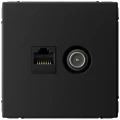 Изображение товара Розетка комбинированная Systeme Electric ArtGallery 2-местная компьютерная RJ45 + телевизионная TV кат.5E, цвет - карбон