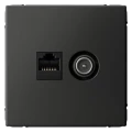 Изображение товара Розетка комбинированная Systeme Electric ArtGallery 2-местная компьютерная RJ45 + телевизионная TV кат.5E, цвет - базальт