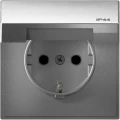Изображение товара Розетка Systeme Electric ArtGallery 16А с заземлением, шторками и крышкой IP44, алюминий