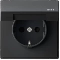 Изображение товара Розетка Systeme Electric ArtGallery 16А IP44 с заземлением и крышкой карбон