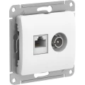 Изображение товара Розетка комбинированная Systeme Electric Glossa 2-местная RJ45 и TV белая