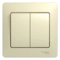 Изображение товара Двухклавишный выключатель Systeme Electric Glossa 10А IP20 бежевый