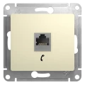 Изображение товара Розетка телефонная Systeme Electric Glossa RJ11 1-местная скрытой установки, механизм, цвет - бежевый