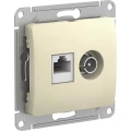 Изображение товара Комбинированная розетка Systeme Electric Glossa 2-местная бежевый RJ45 и TV