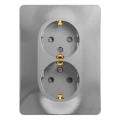 Изображение товара Розетка Systeme Electric Glossa 2-местная для скрытой установки 16А, IP20, алюминий