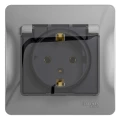 Изображение товара Розетка Systeme Electric Glossa 1-местная для скрытой установки 16А IP20 алюминий
