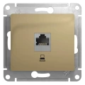 Изображение товара Розетка компьютерная Systeme Electric Glossa 1-местная скрытой установки RJ45 Cat 5e титан