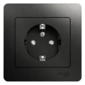 Изображение товара Розетка Systeme Electric Glossa 1-местная скрытая установка антрацит IP20 16А