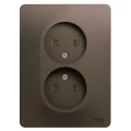 Изображение товара Розетка Systeme Electric 2-местная для скрытой установки IP20 шоколад