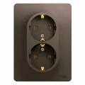 Изображение товара Розетка Systeme Electric Glossa 2-местная 16А с заземлением в сборе, цвет - шоколад