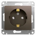 Изображение товара Розетка Systeme Electric Glossa 1-местная для скрытой установки, IP20, заземление, шторки, цвет шок