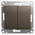 Изображение товара Выключатель двухклавишный Systeme Electric СП Glossa 10А, IP20, схема 5 10AX, механизм, цвет - шоколадный
