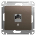 Изображение товара Розетка компьютерная Systeme Electric Glossa 1-местная RJ45 кат.5E, механизм, цвет - шоколад