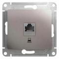Изображение товара Розетка компьютерная Systeme Electric Glossa 1-местная RJ45 кат.5E, механизм, цвет - платина