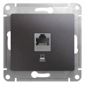 Изображение товара Розетка компьютерная Systeme Electric Glossa RJ45 кат.5е, цвет графит, внутренняя монтаж